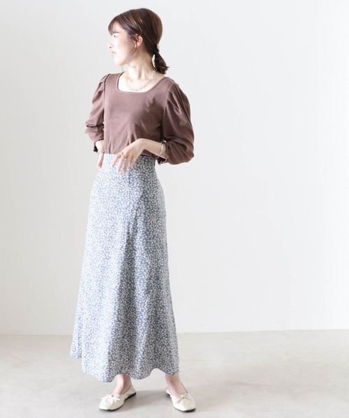 Cheek（チーク）の「パワショル２ＷａｙリブＴＯＰＳ（Tシャツ/カットソー・レディース・ブラック/ベージュ/ブラウン・FREE）」の4枚目の写真