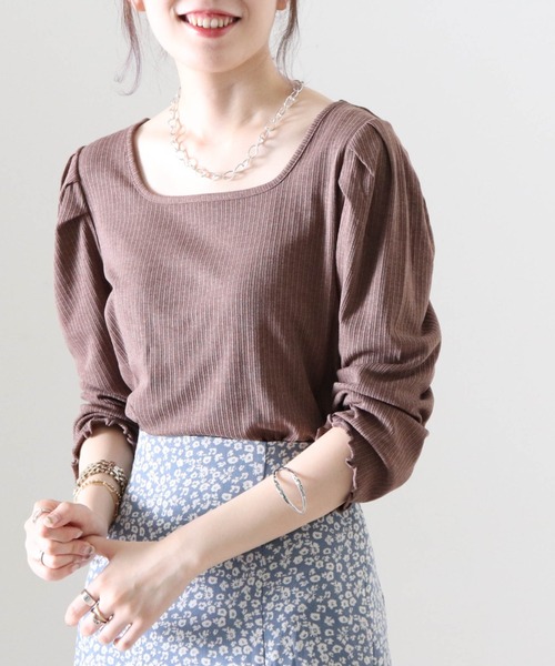 Cheek（チーク）の「パワショル２ＷａｙリブＴＯＰＳ（Tシャツ/カットソー・レディース・ブラック/ベージュ/ブラウン・FREE）」の13枚目の写真