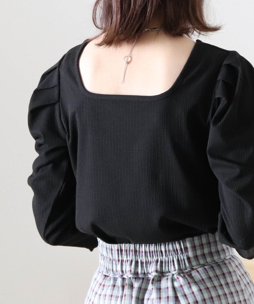 Cheek（チーク）の「パワショル２ＷａｙリブＴＯＰＳ（Tシャツ/カットソー・レディース・ブラック/ベージュ/ブラウン・FREE）」の14枚目の写真