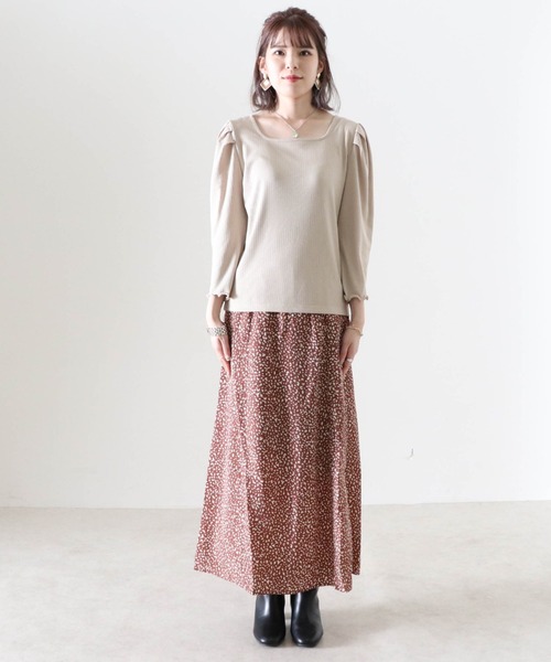 Cheek（チーク）の「パワショル２ＷａｙリブＴＯＰＳ（Tシャツ/カットソー・レディース・ブラック/ベージュ/ブラウン・FREE）」の12枚目の写真