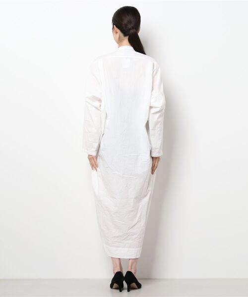note et silence （ノートエシロンス）の「*◇60/-タイプライター伊吹染め　カットソードッキングワンピース（ワンピース・レディース・ホワイト・FREE）」の2枚目の写真