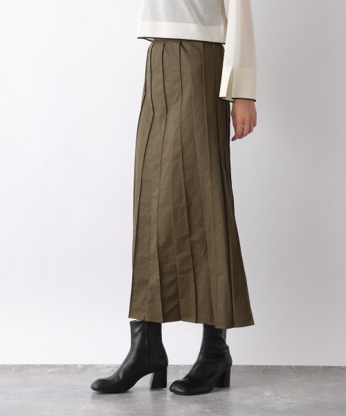 JEANASIS(ジーナシス)の「コットンナイロンピンタックプリーツスカート/237807(スカート・レディース・ベージュ/カーキ・SMALL/MEDIUM)」の4枚目の写真