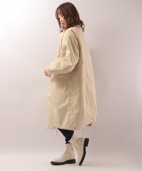 Revo.(レボ)の「コットンナイロンツイルスタンドカラーモッズコート(モッズコート・メンズ・ブラック/オリーブ/アイボリー・M/L)」の6枚目の写真