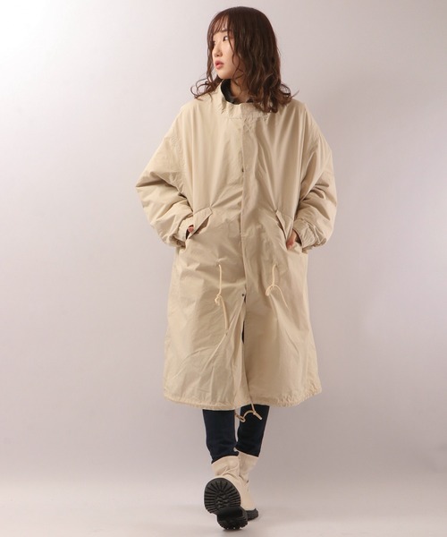 Revo.(レボ)の「コットンナイロンツイルスタンドカラーモッズコート(モッズコート・メンズ・ブラック/オリーブ/アイボリー・M/L)」の5枚目の写真