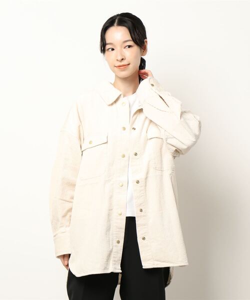 Lugnoncure（ルノンキュール）の「太コールCPOシャツジャケット（その他アウター・レディース・ベージュ/チャコールグレー/オフホワイト・ﾌﾘ-）」の7枚目の写真