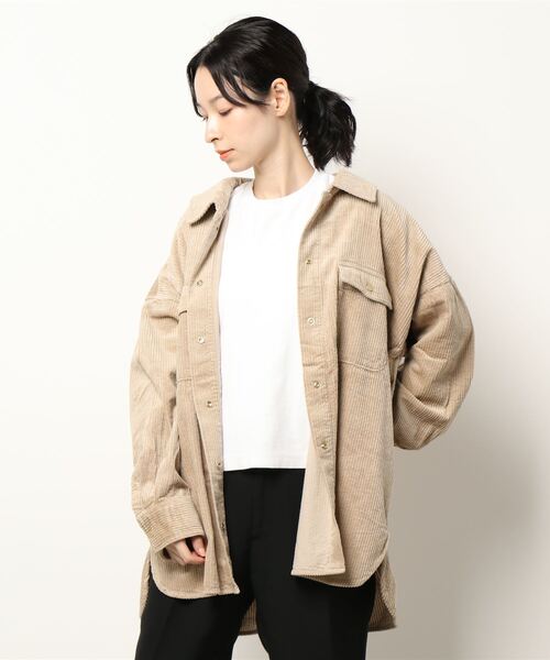 Lugnoncure（ルノンキュール）の「太コールCPOシャツジャケット（その他アウター・レディース・ベージュ/チャコールグレー/オフホワイト・ﾌﾘ-）」の8枚目の写真