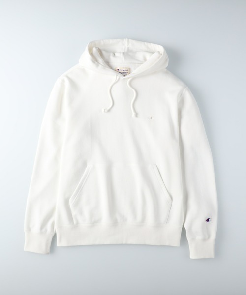 Champion(チャンピオン)の「【Champion】ムジパーカースウェット(スウェット・メンズ・ベージュ/パープル/ホワイト/グレー/ブラック/ロイヤルブルー/グリーン/オレンジ/オフホワイト/サックスブルー・S/M/XL/L)」の2枚目の写真