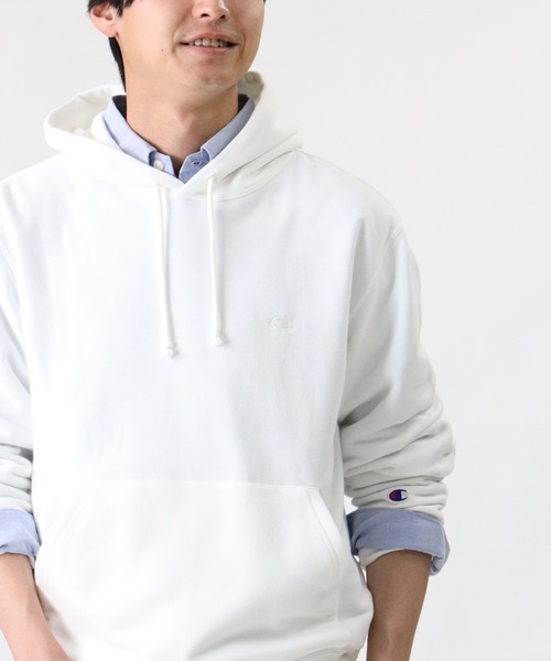 Champion(チャンピオン)の「【Champion】ムジパーカースウェット(スウェット・メンズ・ベージュ/パープル/ホワイト/グレー/ブラック/ロイヤルブルー/グリーン/オレンジ/オフホワイト/サックスブルー・S/M/XL/L)」の11枚目の写真