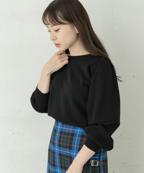 URBAN RESEARCH Sonny Label(アーバンリサーチサニーレーベル)の「ショルダーギャザーニットプルオーバー(ニット/セーター・レディース・オフホワイト/イエロー/ブラック・FREE)」の19枚目の写真