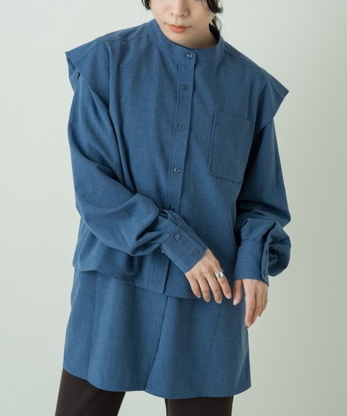 Kastane（カスタネ）の「【マルチウェイ】マルチウェイレイヤードブラウス（シャツ/ブラウス・レディース・ブラウン/インディゴブルー・FREE）」の2枚目の写真