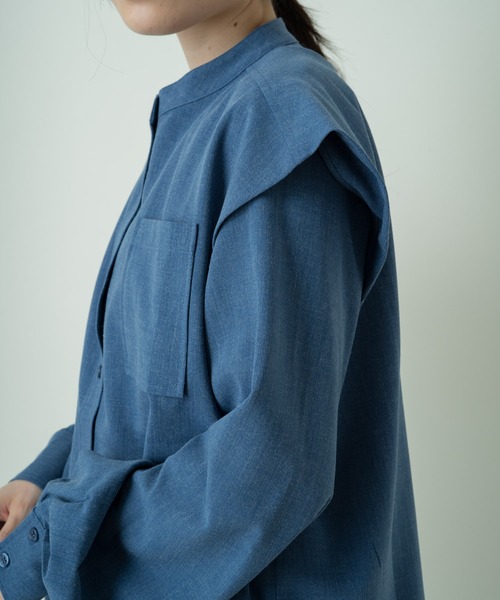 Kastane（カスタネ）の「【マルチウェイ】マルチウェイレイヤードブラウス（シャツ/ブラウス・レディース・ブラウン/インディゴブルー・FREE）」の6枚目の写真