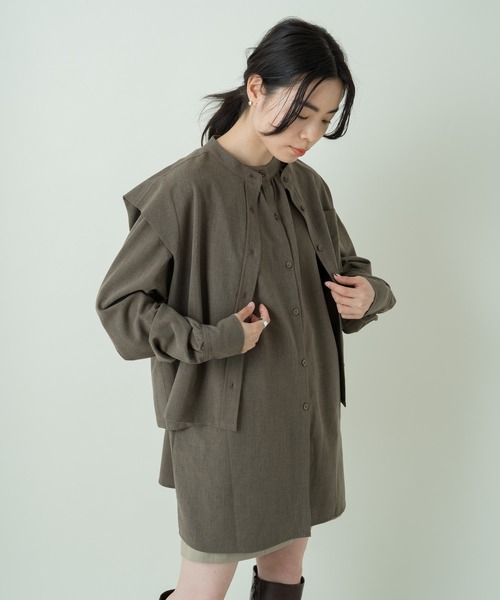 Kastane（カスタネ）の「【マルチウェイ】マルチウェイレイヤードブラウス（シャツ/ブラウス・レディース・ブラウン/インディゴブルー・FREE）」の20枚目の写真