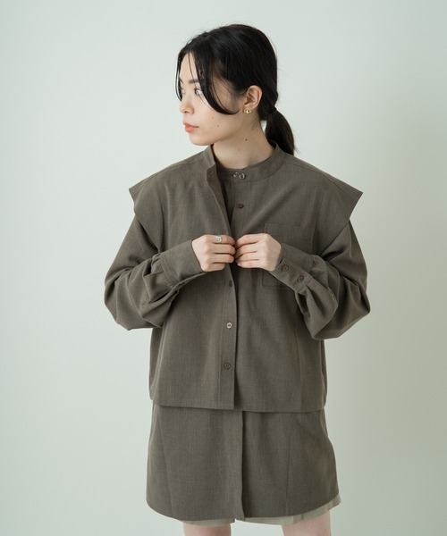 Kastane（カスタネ）の「【マルチウェイ】マルチウェイレイヤードブラウス（シャツ/ブラウス・レディース・ブラウン/インディゴブルー・FREE）」の8枚目の写真