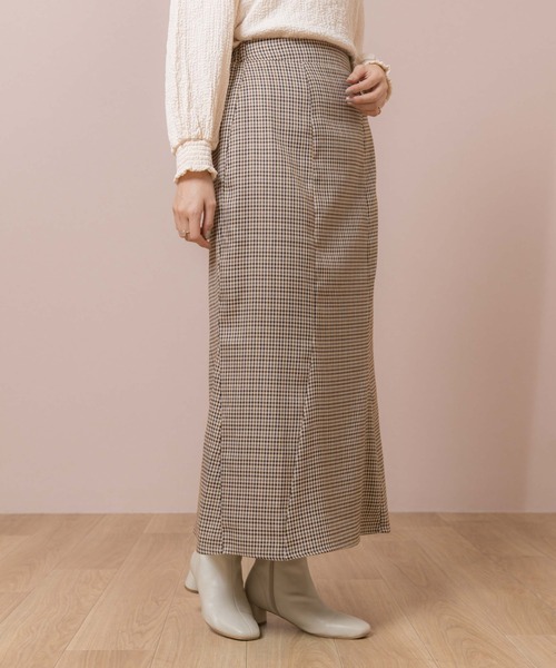 処分価格♡新品♡フラワー×チェックスカート ブラウン 0812234805_66ba20a5ddf25.jpg