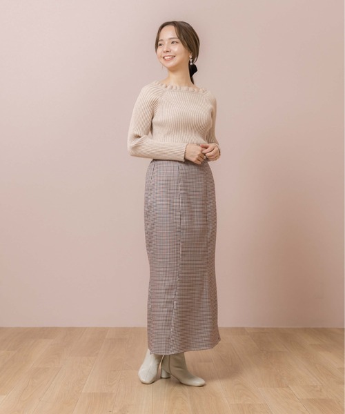 flower(フラワー)の「チェックマーメイドスカート(スカート・レディース・ブラウン/ベージュ・FREE)」の17枚目の写真