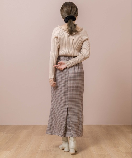 flower(フラワー)の「チェックマーメイドスカート(スカート・レディース・ブラウン/ベージュ・FREE)」の13枚目の写真