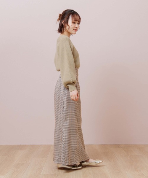 flower(フラワー)の「チェックマーメイドスカート(スカート・レディース・ブラウン/ベージュ・FREE)」の21枚目の写真