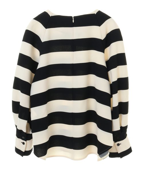 Tiara(ティアラ)の「ボーダープリントボリュームスリーブトップス(シャツ/ブラウス・レディース・アイボリー/モカ・FREE)」の10枚目の写真