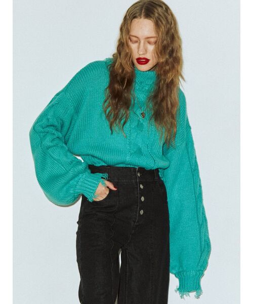 jouetie（ジュエティ）の「ハイウエストボタンフライパンツ（デニムパンツ・レディース・ブラック/ブルー/ボルドー・MEDIUM）」の12枚目の写真