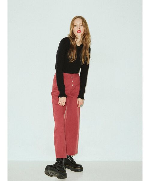 jouetie（ジュエティ）の「ハイウエストボタンフライパンツ（デニムパンツ・レディース・ブラック/ブルー/ボルドー・MEDIUM）」の6枚目の写真