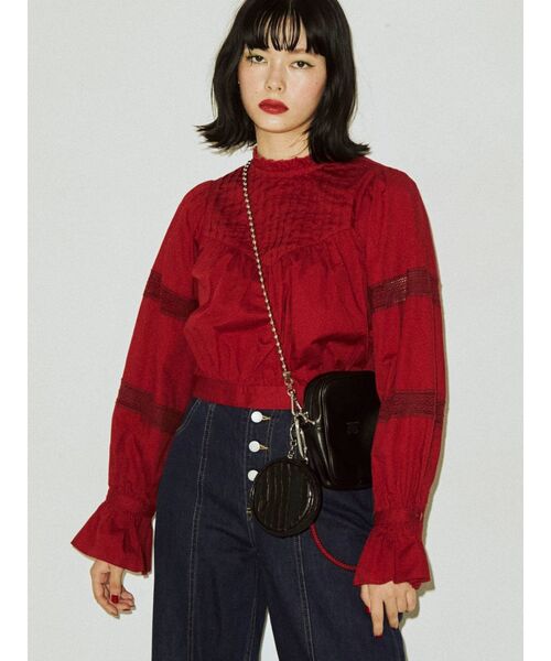 jouetie（ジュエティ）の「ハイウエストボタンフライパンツ（デニムパンツ・レディース・ブラック/ブルー/ボルドー・MEDIUM）」の9枚目の写真