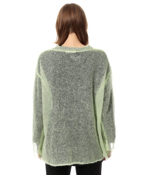 SLY（スライ）の「SHEER KNIT TOPS シアー ニット トップス（ニット/セーター・レディース・ライトグレー/ライトグリーン/ブラック・FREE）」の18枚目の写真