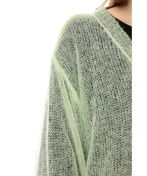 SLY（スライ）の「SHEER KNIT TOPS シアー ニット トップス（ニット/セーター・レディース・ライトグレー/ライトグリーン/ブラック・FREE）」の20枚目の写真