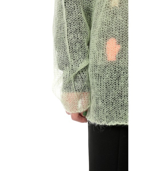 SLY（スライ）の「SHEER KNIT TOPS シアー ニット トップス（ニット/セーター・レディース・ライトグレー/ライトグリーン/ブラック・FREE）」の21枚目の写真