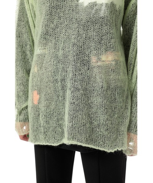 SLY（スライ）の「SHEER KNIT TOPS シアー ニット トップス（ニット/セーター・レディース・ライトグレー/ライトグリーン/ブラック・FREE）」の22枚目の写真