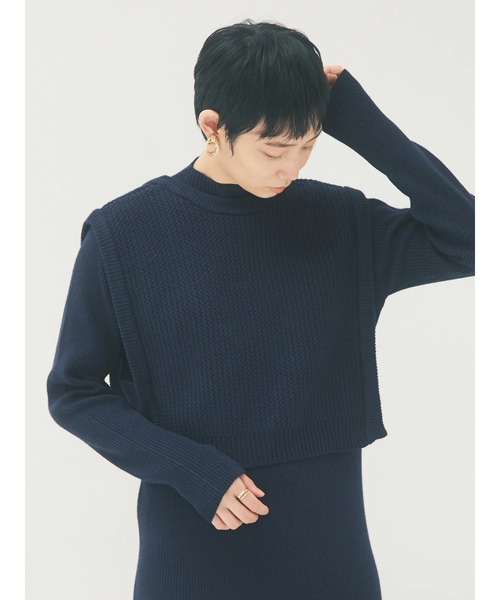 armonia（アルモニーア）の「armonia・ベストセットニットワンピース＊（ワンピース・レディース・ネイビー/キャメル/ベージュ・FREE）」の7枚目の写真