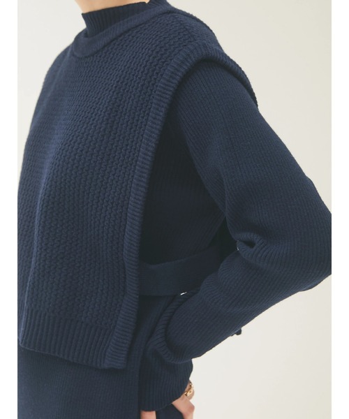 armonia（アルモニーア）の「armonia・ベストセットニットワンピース＊（ワンピース・レディース・ネイビー/キャメル/ベージュ・FREE）」の9枚目の写真