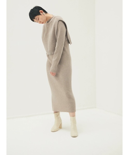 armonia（アルモニーア）の「armonia・ベストセットニットワンピース＊（ワンピース・レディース・ネイビー/キャメル/ベージュ・FREE）」の18枚目の写真