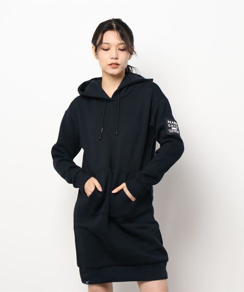 PEARLY GATES】吊風裏毛起毛 プルオーバー フーディ ワンピース 工場直営店