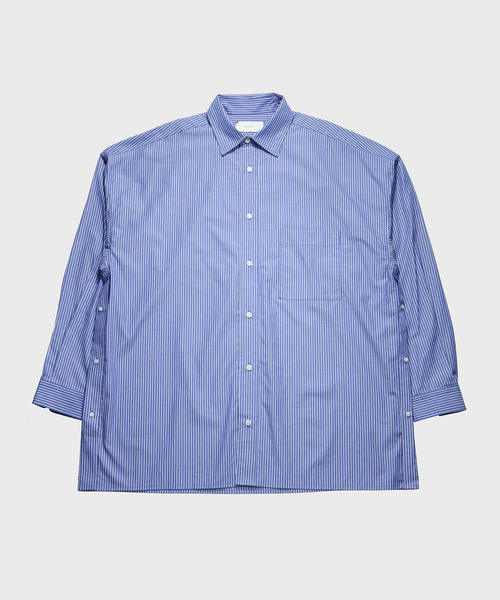NIDO（ニド）の「ストライプビッグシャツ（シャツ/ブラウス・メンズ・ホワイト/ネイビー系・M/L）」の15枚目の写真