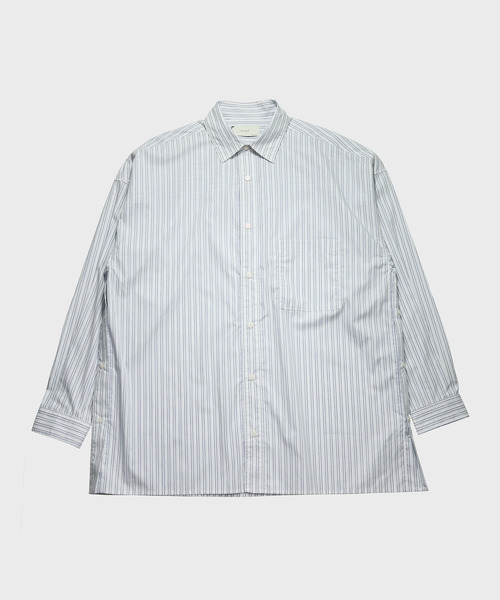 NIDO（ニド）の「ストライプビッグシャツ（シャツ/ブラウス・メンズ・ホワイト/ネイビー系・M/L）」の7枚目の写真
