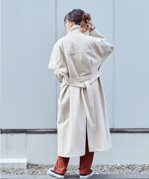 cepo（セポ）の「ハイネックロングコート（ダウンジャケット/コート・レディース・オリーブ/オフホワイト/ダークグレー・M）」の10枚目の写真