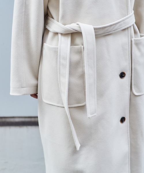 cepo（セポ）の「ハイネックロングコート（ダウンジャケット/コート・レディース・オリーブ/オフホワイト/ダークグレー・M）」の14枚目の写真