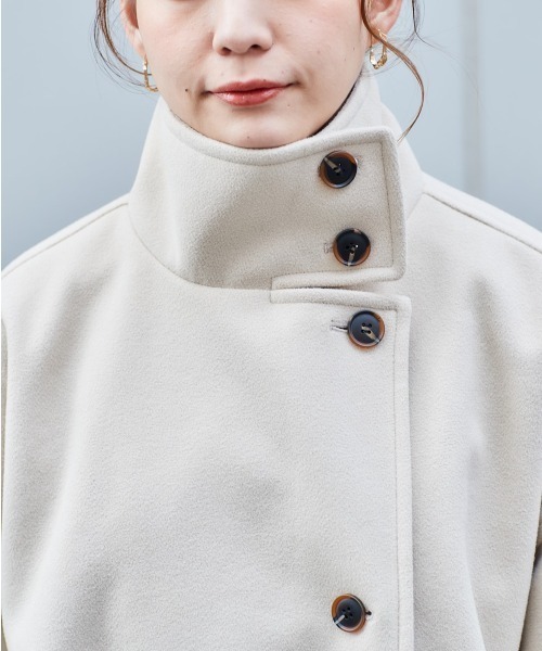 cepo（セポ）の「ハイネックロングコート（ダウンジャケット/コート・レディース・オリーブ/オフホワイト/ダークグレー・M）」の11枚目の写真