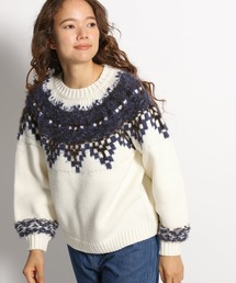 niko and... | 求心風柄ニットプルオーバー(ニット/セーター)