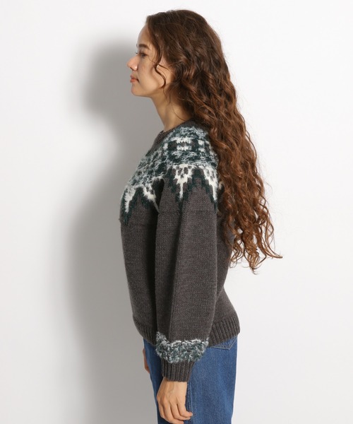 niko and...(ニコアンド)の「求心風柄ニットプルオーバー(ニット/セーター・レディース・ブラウン/オフホワイト/ラベンダー/チャコール・MEDIUM/LARGE)」の11枚目の写真