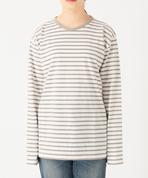 JOURNAL STANDARD(ジャーナルスタンダード)の「クラシックボーダーロングTシャツ◆(Tシャツ/カットソー・レディース・レッド/ベージュ/グリーン/ブラック・FREE)」の8枚目の写真