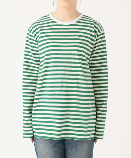 JOURNAL STANDARD(ジャーナルスタンダード)の「クラシックボーダーロングTシャツ◆(Tシャツ/カットソー・レディース・レッド/ベージュ/グリーン/ブラック・FREE)」の6枚目の写真