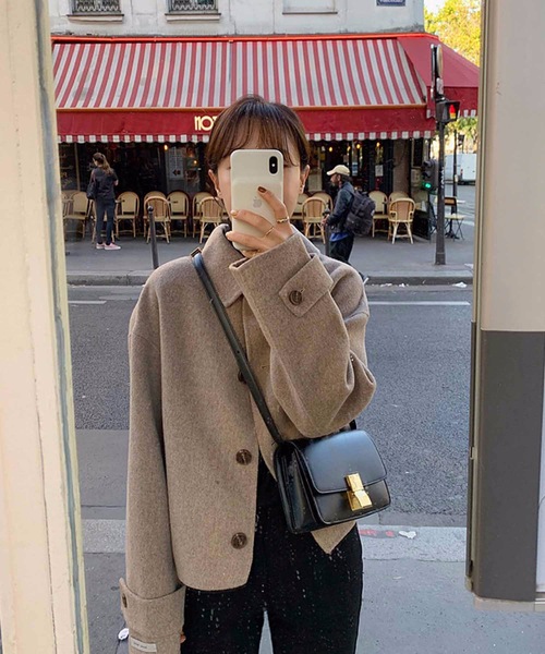 ドロップショルダーショートコート（チェスターコート）｜Nyu（ニュウ