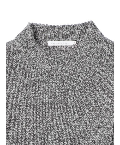 AMERICAN HOLIC（アメリカンホリック）の「レイヤード編み違いニットプルオーバー（ニット/セーター・レディース・モカ/杢グレー・M/L）」の13枚目の写真