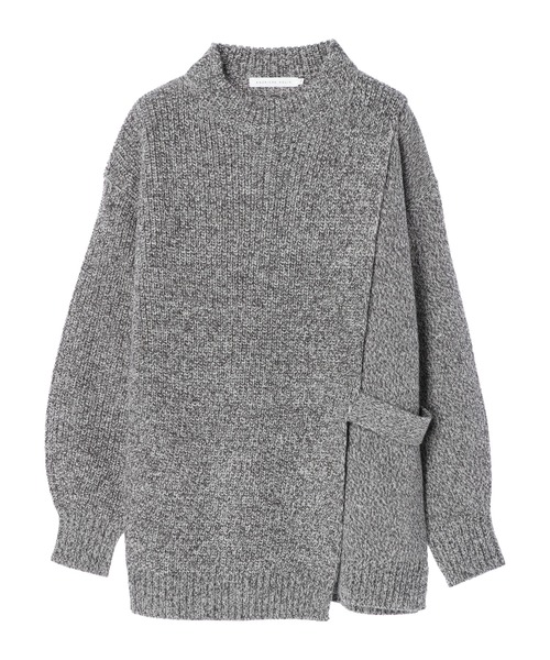 AMERICAN HOLIC（アメリカンホリック）の「レイヤード編み違いニットプルオーバー（ニット/セーター・レディース・モカ/杢グレー・M/L）」の2枚目の写真