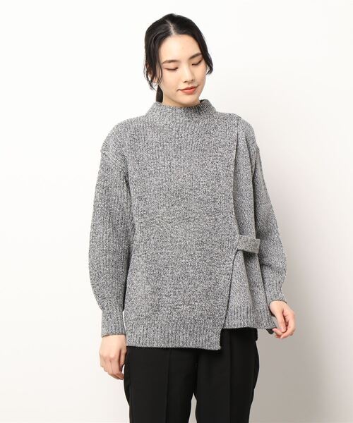AMERICAN HOLIC（アメリカンホリック）の「レイヤード編み違いニットプルオーバー（ニット/セーター・レディース・モカ/杢グレー・M/L）」の4枚目の写真