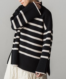 片あぜボーダーニットプルオーバー≪洗える≫