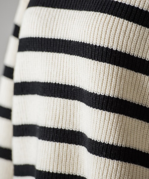 Droite lautreamont（ドロワットロートレアモン）の「片あぜボーダーニットプルオーバー≪洗える≫（ニット/セーター・レディース・アイボリー/ブラック系その他/グリーン系その他・M）」の19枚目の写真