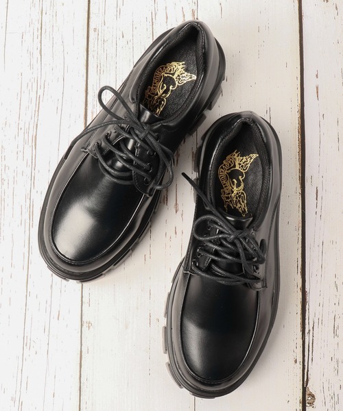 LOVEHUNTER（ラブハンター）の「LOVEHUNTER 厚底トラックソール３ホールオックスフォードシューズ（ドレスシューズ・レディース・ブラック/アイボリー/ブラック系その他/ホワイト系その他・LL/S/M/L）」の4枚目の写真