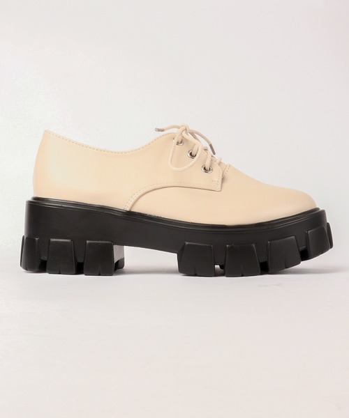 LOVEHUNTER（ラブハンター）の「LOVEHUNTER 厚底トラックソール３ホールオックスフォードシューズ（ドレスシューズ・レディース・ブラック/アイボリー/ブラック系その他/ホワイト系その他・LL/S/M/L）」の7枚目の写真